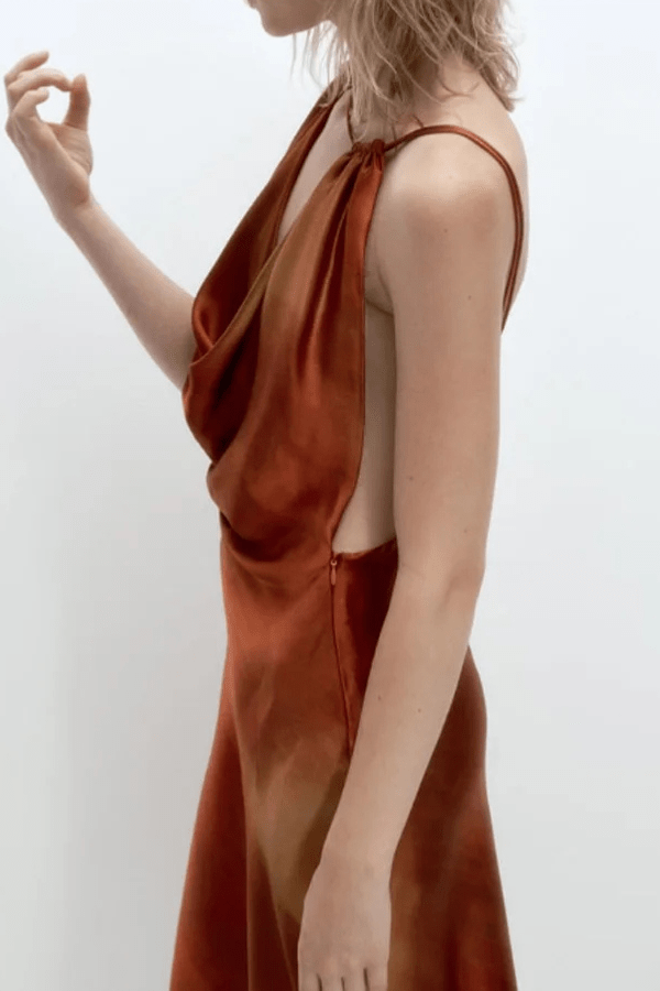 Robe Terracotta de Mariage en Satin